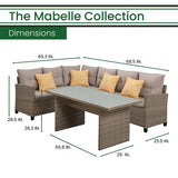 Hanover - Mabelle 5-Piece Sectional Seating Set with Chow Coffee Table - Conversation Set - MABELLE3PC-GRY