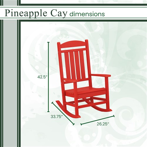 Hanover - Outdoor Chairs With Hanover All-Weather Pineapple Cay Porch Rocker - Red - HVR100SR