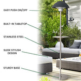 Hanover - Electric Outdoor Heaters With 1500-Watt Infrared Electric Patio Heater with Built-In Table Stand - Black - HAN1011IC-BLK