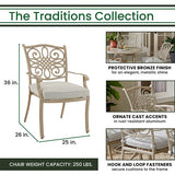 Hanover - Traditions 7-Piece Outdoor High-Dining Set With 6 Dining Chairs, 38"x72" Cast Table - Sand/Beige - TRADDNS7PC-BE