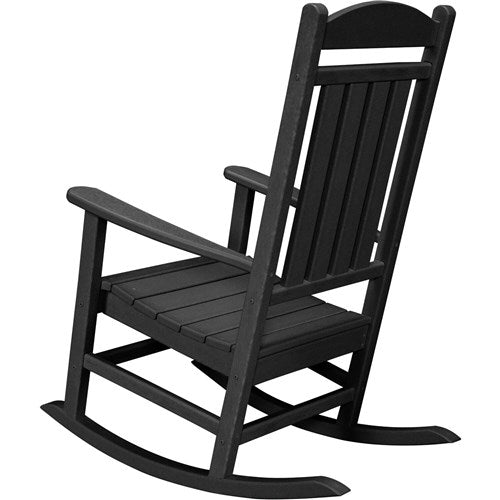 Hanover - Outdoor Chairs With All-Weather 2 Porch Rocker Set and Side Table - Black - PINE3PC-BLK