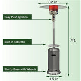 Hanover - Steel Umbrella patio heater, 7' tall, propane, 48,000 BTU - Patio Heaters - HAN003SSL