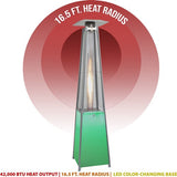 Hanover - Square Patio Heater, 7' Tall, Propane, LED Flame Glass, 42,000 BTU - Patio Heaters - HAN110SS