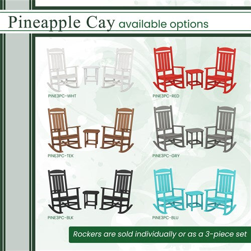 Hanover - Outdoor Chairs With Hanover All-Weather Pineapple Cay Porch Rocker - Blue - HVR100AR