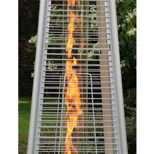 Hanover - Pyramid Flame Glass patio heater, 7' tall, propane, 42,000 BTU with Cover - Patio Heaters - HAN101BLKL