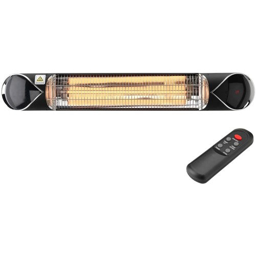 Hanover - 35.4 In. 1500W Infrared Electric Patio Heater With Remote Control & Adjustable Pole Stand - Black | HAN1052ICBLK-SD