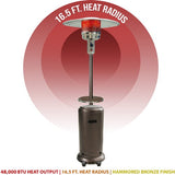 Hanover - Steel Umbrella Patio Heater, 7' tall, Propane, 48,000 BTU - Patio Heaters - H001BR