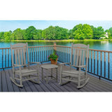 Hanover - Outdoor Chairs With Hanover All-Weather 2 Porch Rockers Set and Side Table - Grey - PINE3PC-GRY