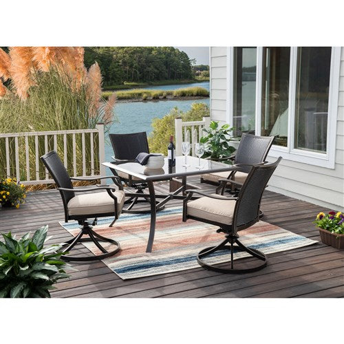 Hanover - Traditions 42"x42" Square Aluminum Glass Top Table - Outdoor Dining Set - TRAD42SQTBLG