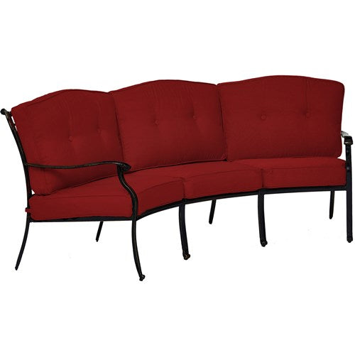 Hanover Traditions 2-Piece Conversation Set With Cresent Sofa and Cast Top Coffee Table - Red/Bronze - TRAD2PCCT-RED