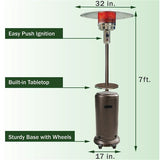 Hanover - Steel Umbrella Patio Heater, 7' tall, Propane, 48,000 BTU - Patio Heaters - H001BR