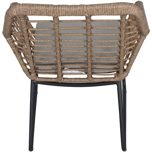 Hanover - Piper 3-Piece Conversation Set With 2 Rattan Wicker Chairs and Side Table - Tan/Grey - PIPER3PC-GRY