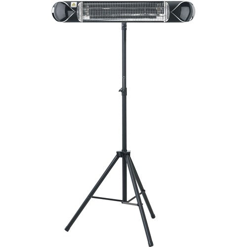 Hanover - 35.4 in. 1500-Watt Infrared Electric Patio Heater with Remote Control and Tripod Stand - Black | HAN1052ICBLK-TP
