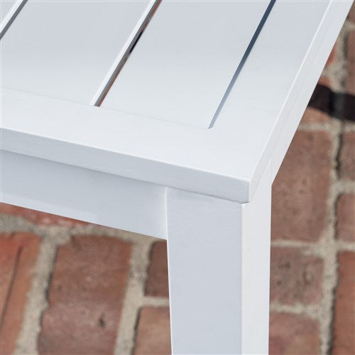 Hanover - Outdoor Dining Set With Del Mar 38-In. Aluminum Slat Square Table - Multicolor - DELDNSQTBL-WHT