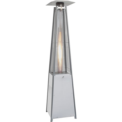 Hanover - Square Patio Heater, 7' Tall, Propane, LED Flame Glass, 42,000 BTU - Patio Heaters - HAN110SS