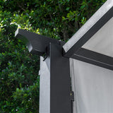 Hanover - 8 ft. x 10 ft. Metal Pergola with an Adjustable Gray Canopy | HAN-PERGOLA