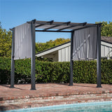 Hanover - 8 ft. x 10 ft. Metal Pergola with an Adjustable Gray Canopy | HAN-PERGOLA