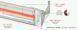 Infratech Electric Mounted Heaters Infratech - Stainless Steel 39” Dual Element Fixture 4000 Watt ( CD-40XX SS )
