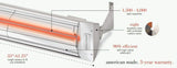 Infratech Electric Mounted Heaters Infratech - Stainless Steel 39” Dual Element Fixture 5000 Watt ( CD-50XX SS )