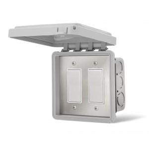Infratech Switch Infratech Dual On/Off Flush Mount Switch With Gang Box And Weatherproof Cover - 14-4415