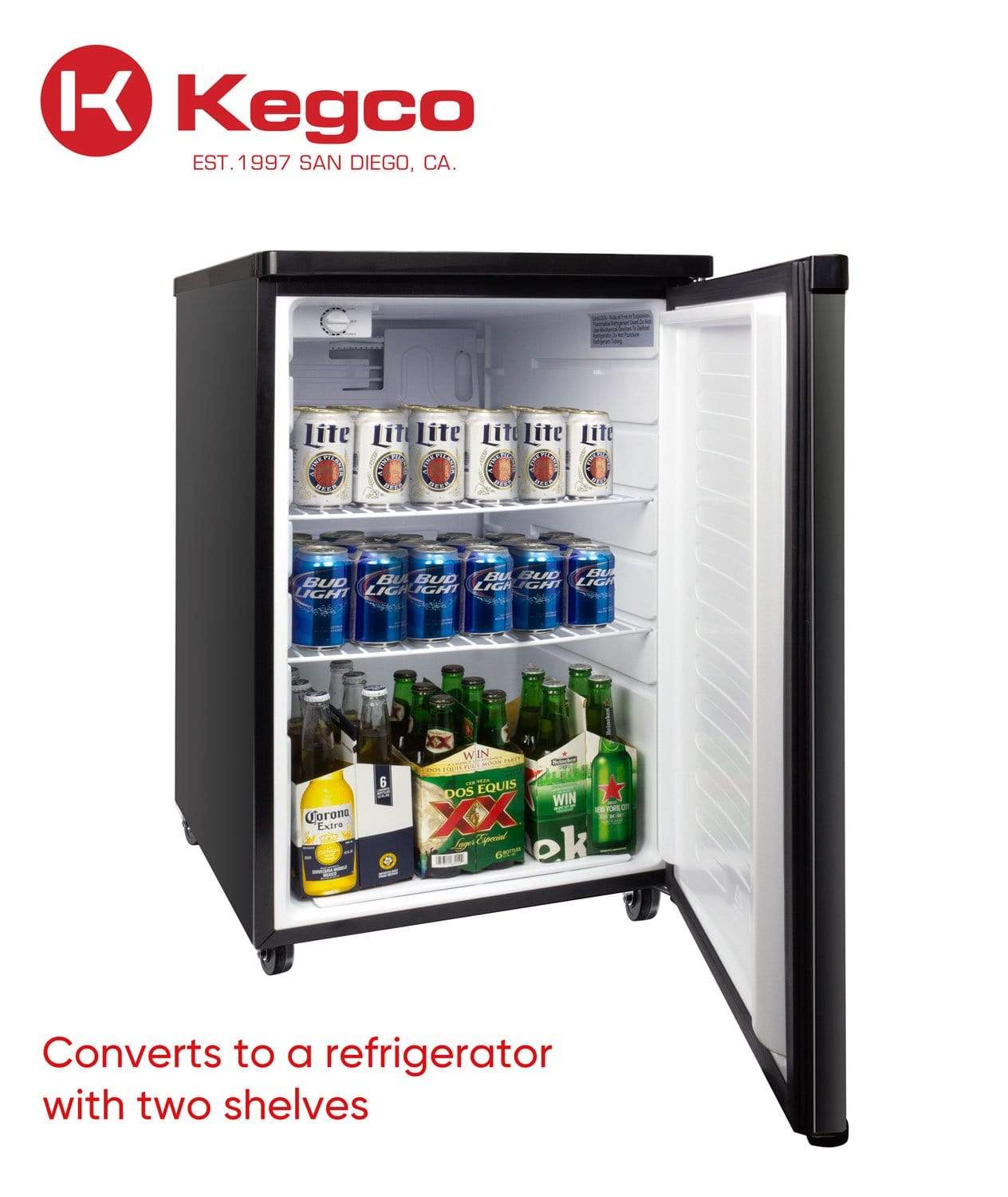 Kegco Beer Refrigeration 20" Wide Cold Brew Coffee Single Tap Black Kegerartor