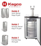 Kegco Beer Refrigeration 20" Wide Cold Brew Coffee Single Tap Stainless Steel Single Tap Kegerato