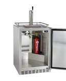 Kegco Beer Refrigeration 24" Wide All Stainless Steel Outdoor Built-In Left Hinge Kegerator with Kit