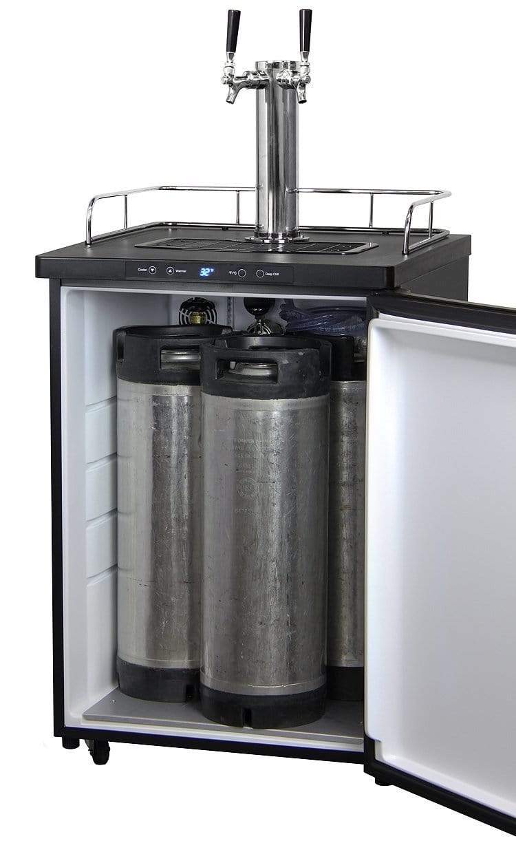 Kegco Beer Refrigeration 24" Wide Cold Brew Coffee  Tap Black Stainless Steel Kegerator