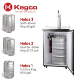Kegco Beer Refrigeration 24" Wide Kombucha Tap Stainless Steel Kegerator