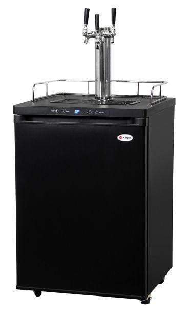 Kegco Beer Refrigeration 3 TAP 24" Wide Kombucha Tap Black Kegerator