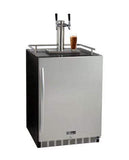 Kegco Beer Refrigeration Dual Tap 24" Wide Cold Brew Coffee Tap Black Commercial Built-In Right Hinge Kegerator