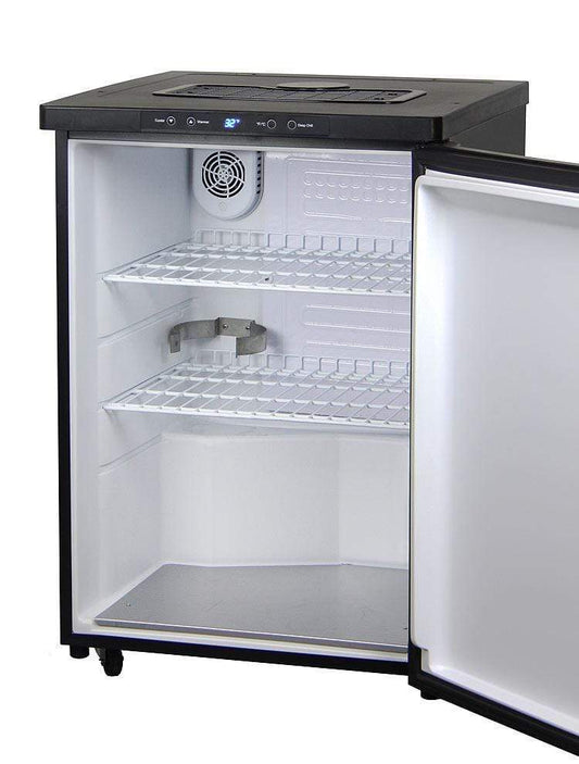 Kegco Beer Refrigeration Wide Black Stainless Steel Digital Kegerator - Cabinet Only