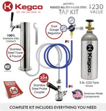 Kegco Beer Refrigeration Wide Single Tap Stainless Steel Built-In Right Hinge Kegerator