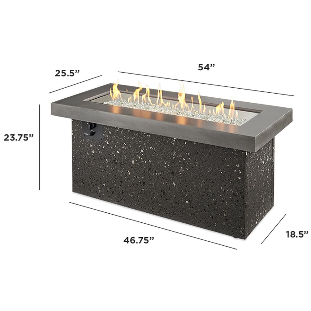 Outdoor Greatroom - Grey Key Largo Linear Gas Fire Pit Table - KL-1242-MM