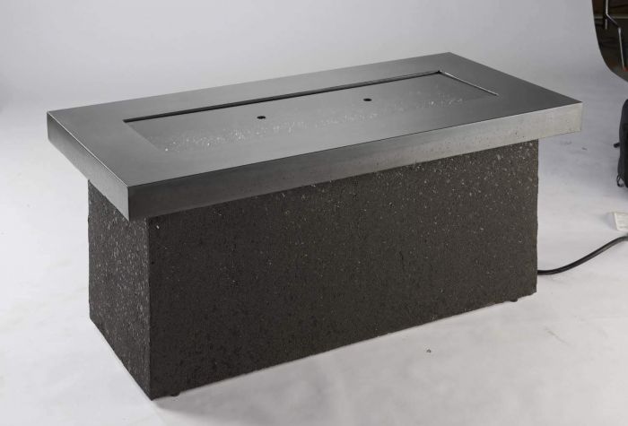 Outdoor Greatroom - 12" x 42" Linear Grey Glass Burner Cover - 1242-GREY-GLASS-COVER