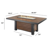Outdoor Greatroom - Kenwood Linear Dining Height Gas Fire Pit Table - KW-1242-K