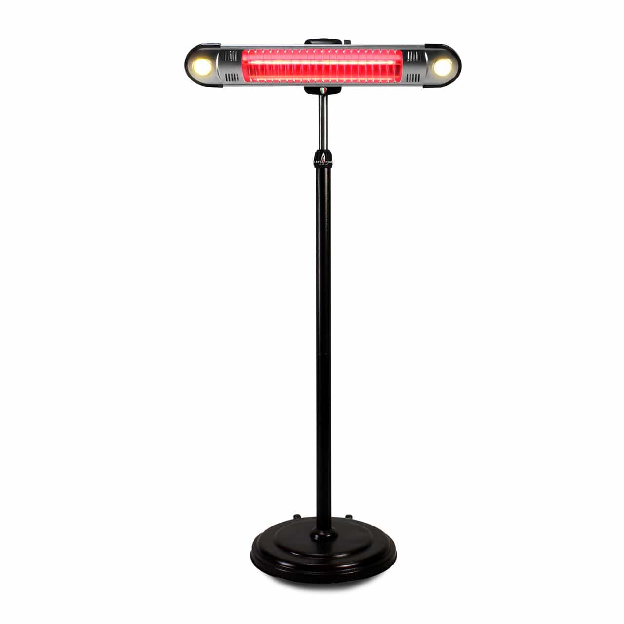 Lava Heat Italia Electric Freestanding Heaters The WALL-E Pedestal Heater, 72" with Wall Mount, Remote Control, Push Button Ignition, Stainless Steel, Electric - KNOCK DOWN