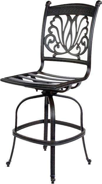 Lawton Casual Comfort Outdoor Chairs Lawton Casual Comfort - Cast Aluminum Armless Counter Barstool with Design (Set of 2)