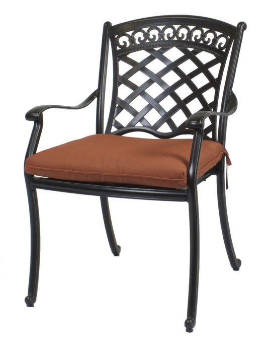 Lawton Casual Comfort Outdoor Dining Chairs Lawton Casual Comfort - Cast Aluminum Dining Chairs with Cushions (Set of 4)