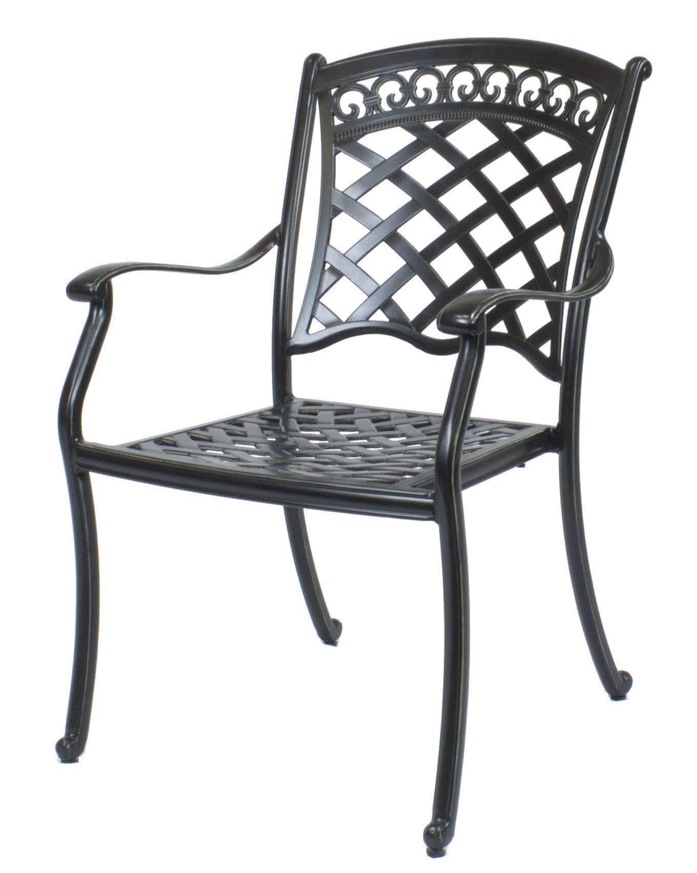 Lawton Casual Comfort Outdoor Dining Chairs Lawton Casual Comfort - Cast Aluminum Dining Chairs with Cushions (Set of 4)