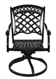 Lawton Casual Comfort Outdoor Dining Chairs Lawton Casual Comfort - Cast Aluminum Swivel Rocker Chairs with Cushions (Set of 2)