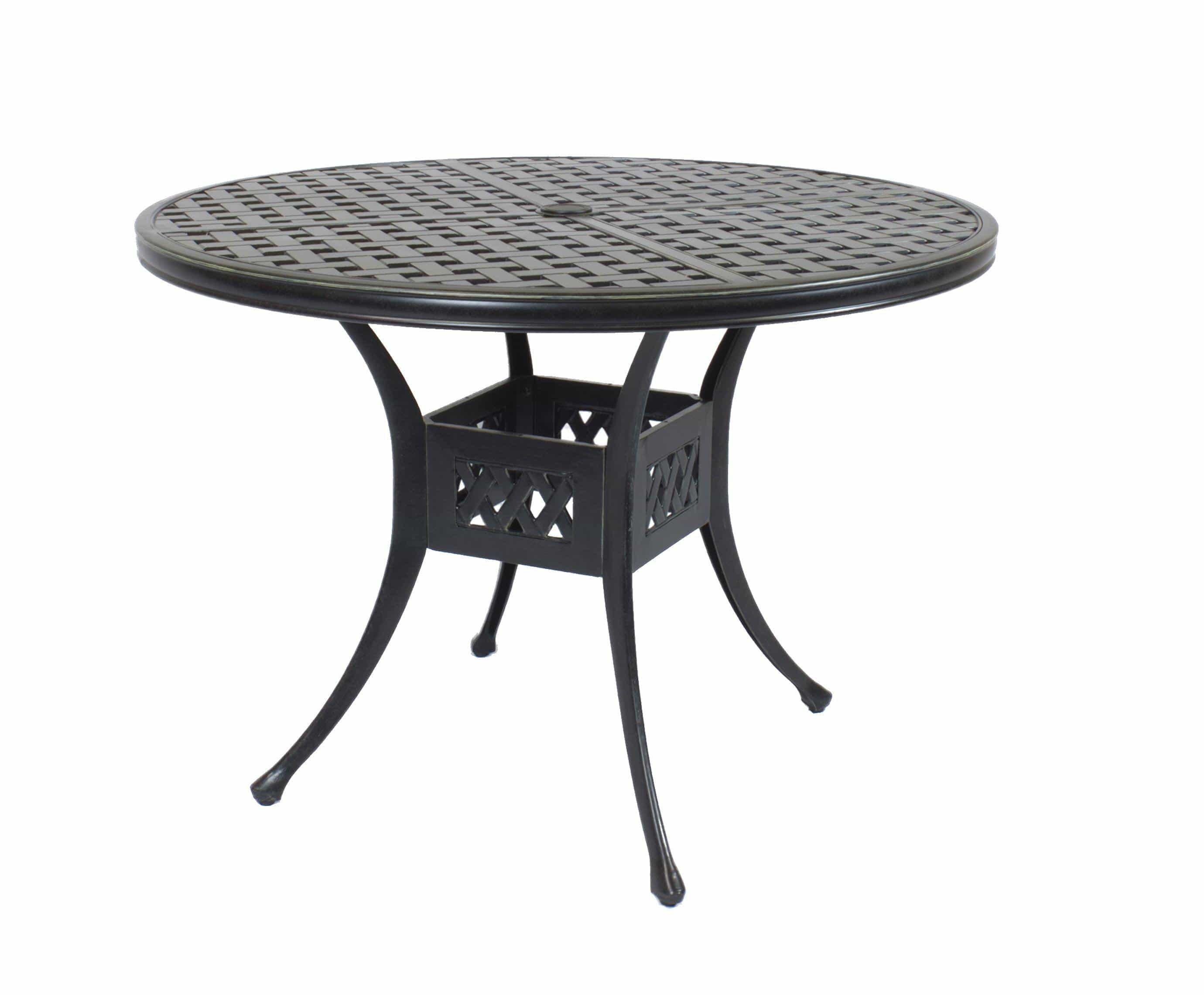 Lawton Casual Comfort Outdoor Dining Set Lawton Casual Comfort - Cast Aluminum 3 PC Dining Set with 42" Round Table and 2 Swivel Rocker Chairs