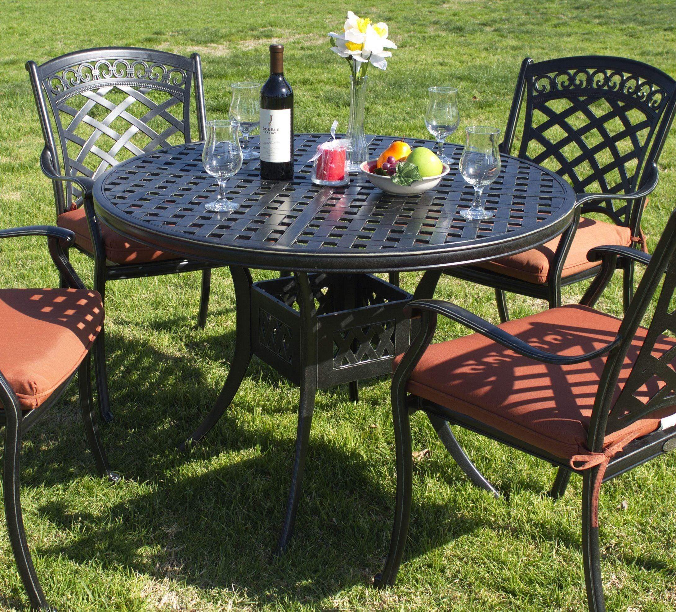 Lawton Casual Comfort Outdoor Dining Set Lawton Casual Comfort - Simoneau Tropez 5 Piece Dining Set with Cushions