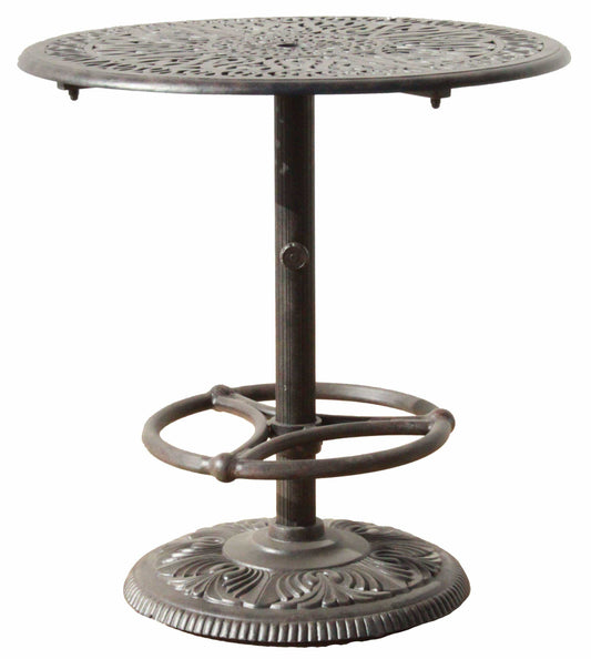 Lawton Casual Comfort Outdoor Dining Table Lawton Casual Comfort - 36" Round Pedestal Bar Table Signature With Footrest