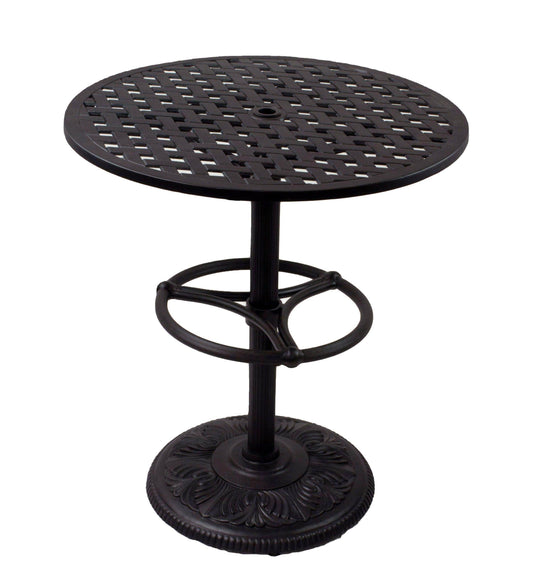 Lawton Casual Comfort Outdoor Dining Table Lawton Casual Comfort - 42" Round Pedestal Counter Table Weave With Footrest