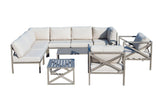 Lawton Casual Comfort Outdoor Sectional Lawton Casual Comfort - 10-Piece Aluminum Sectional Seating Group with Sunbrella®/Tempotest® Cushions