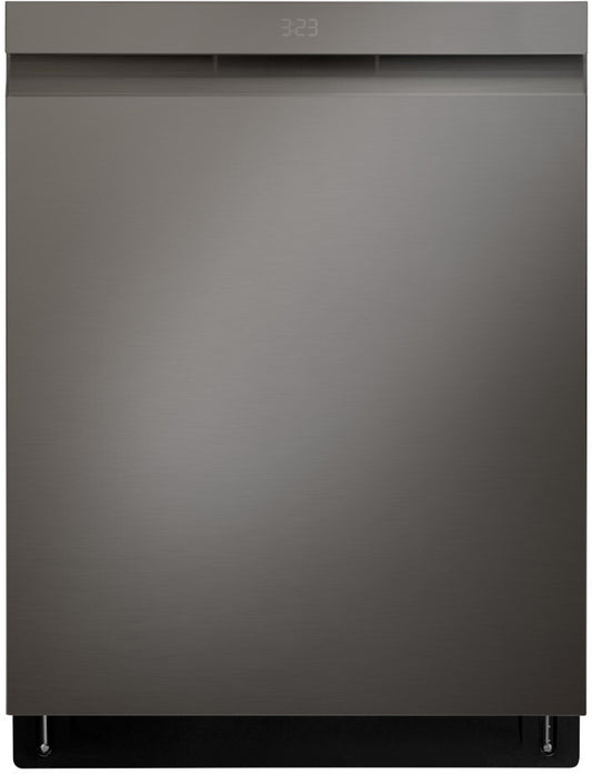 LG - 24 in. PrintProof Black Stainless Steel Top Control Smart Dishwasher with QuadWash Pro, Dynamic Dry and TrueSteam - LDPS6762D