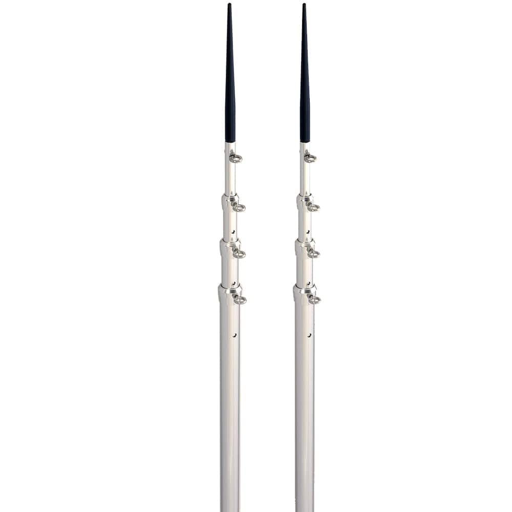 Lee's Tackle Outriggers Lee's 16.5' Bright Silver Black Spike Telescopic Poles f/Sidewinder [TX3916SL/SL]