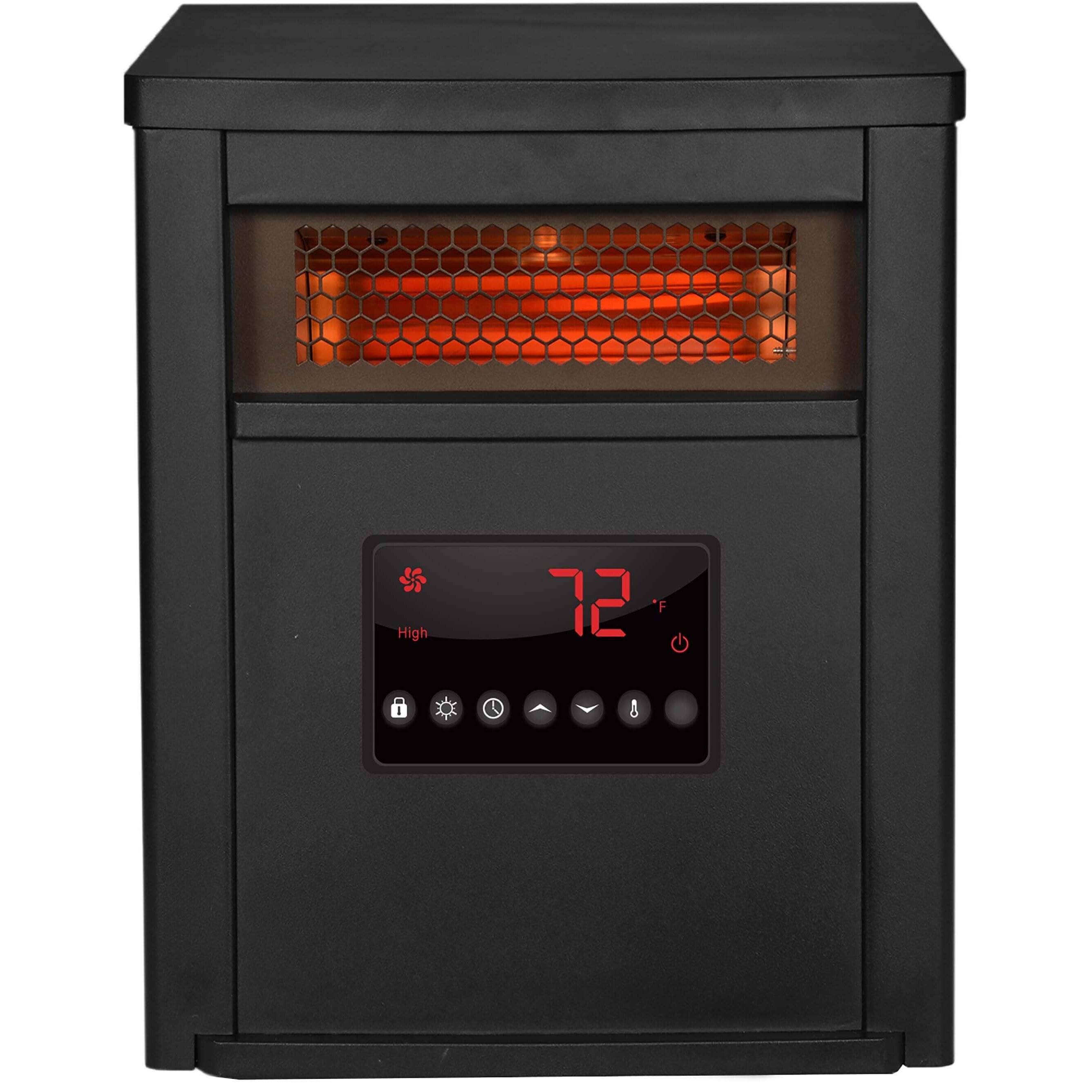LifeSmart Infrared Heater LifeSmart 6-Element Infrared Heater with Black Steel Cabinet