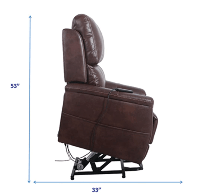 LifeSmart Massage Chairs Lifesmart - Ultra Soft Brown Leather Air 3-Motor Massage and Lift Chair with Power Recline